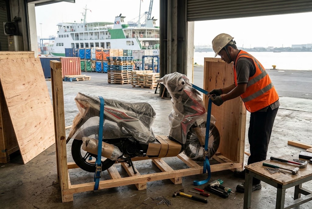 Jasa Kirim Motor Jogja - Packing Peti Kayu Kapal Jasa kirim motor jogja - packing peti kayu standar ekspor kapal laut